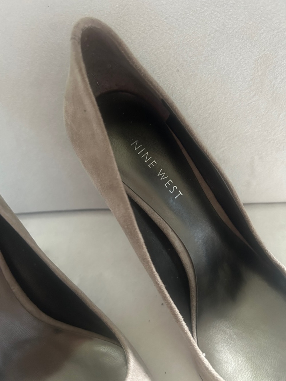 Nine West Taupe Suede Pointed Pumps - Picture 3 of 8